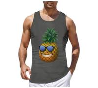 Men's Sleeveless Printed Vest, Summer Round Neck Chic Classic Casual Hawaii Comfortable Slim Fit Everyday Soft Outdoor Beach Holiday Tank Top