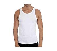 Mens Sleeveless Scoop Neck 100% Cotton Vest#(White Pack of 3 Medium)