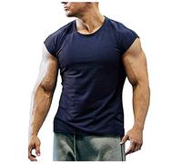Men's Sleeveless Shirt Sale Clearance Muscle Fit Shirts Workout Athletic Tank Tops Quick Dry Cap Sleeve Solid Color Casual Round Neck T Shirt Blouse Breathable Running Gym Tees Plus Size S-XXL