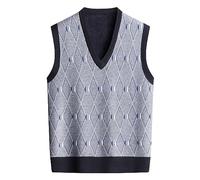 Mens Sleeveless Sweater Vest Men's Sleeveless Jumpers & Knitted Gilet Classic Business Gentleman V Neck Knitwear Knitted Waistcoat Sweater Tank Tops Mens Jumpers Mens Sweater White