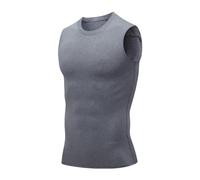 Mens Sleeveless T Shirt Athletic Muscle Bodybuilding Tank Tops for Men Solid Color Lightweight Breathable Quick Dry Summer Shirts Crew Neck Work Out Gym Tees Casual Slim Fit Sport Running Vests Grey