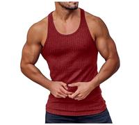 Men's Sleeveless T-Shirts Vest Top for Men Quick Dry Muscle Gym Tank Top Breathable Training Bodybuilding Vest Running Tank top Men Knitted Vest Men Mens Summer Holiday t Shirts (XXXXXL) Wine