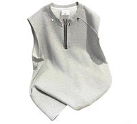 Men's Sleeveless Tank for top Half Zip O-Neck Gym Vest for Bodybuilding Fitness Training Running Workout Solid Black Grey M-5XL