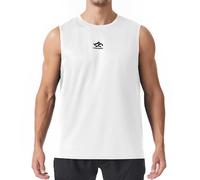 Men's Sleeveless Tank Top Athletic Vests Bodybuilding Workout Gym Essentials Fitness Running T-Shirt White XL
