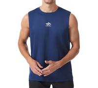 Men's Sleeveless Tank Top Athletic Vests Bodybuilding Workout Gym Essentials Fitness Running T-Shirt Navy Blue XL
