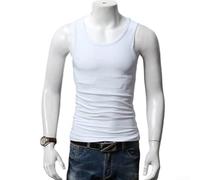 Men's Sleeveless Tank Top U-Neck Athletic Vest for Workout Sports Undershirt Regular Fit Solid Color Summer Wear White Black Wine Red Dark Blue Army Green(XL White)