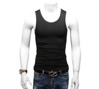 Men's Sleeveless Tank Top U-Neck Athletic Vest for Workout Sports Undershirt Regular Fit Solid Color Summer Wear White Black Wine Red Dark Blue Army Green(XXL Black)
