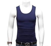 Men's Sleeveless Tank Top U-Neck Athletic Vest for Workout Sports Undershirt Regular Fit Solid Color Summer Wear White Black Wine Red Dark Blue Army Green(XL Dark blue)