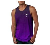 Mens Sleeveless Vests Cotton Tank Tops Muscle Bodybuilding Tshirts Easy Dry Fit Top Athletic Wear Running Undershirt Shirt Vest for Men Multiple Colors and Sizes Dark Purple