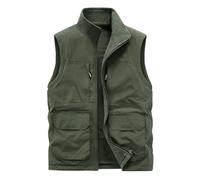 Men's Sleeveless Zip-Up Vest, Warm Jacket Large Size Comfortable Casual with Pockets Solid Color Tank Top Chic Slim Fit Thick Thermal Goblet Outdoor Cargo Coats