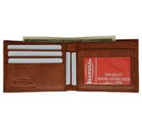 Mens Slim Bifold Cowhide Leather Wallet with Id Window by Marshal - Red -
