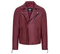 Mens Slim Fit Brando Style Double Cross Zip 100% Leather Biker Jacket