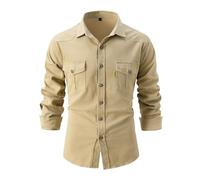 Mens Slim Fit Cargo Shirt Mens Long Sleeve Shirts With Breast Pocket Durable Work Shirt Military Style Tactical Shirts Long Sleeve Button Down Tops Outdoor Hiking Overshirts Lightweight Safari Tops