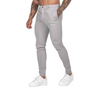 Mens Slim Fit Dress Pants Casual Business Office Work Skinny Suit Pants Comfort Flat-Front Stretch Chino Tapered Straight Leg Golf Dress Pants Slacks Trousers Grey