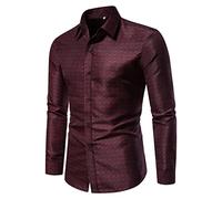 Men's Slim Fit Dress Shirt - Long Sleeve, Performance Polyester Blend, Wrinkle-Free Feature, 4-Way Stretch for All-Day Comfort