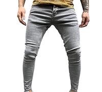 Mens Slim Fit Jeans, Mens Skinny Stretch Jeans Skinny-Fit Stretch Jean Traight Leg Regular Fit Denim Pants Big Tall All Waists Men's Jeans Stretch Jeans Men Light Blue