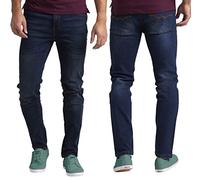 Mens Slim Fit Jeans Supper Stretch Straight Leg Heavy Duty Denim Wash 5 Pockets Classic Designer Casual Denim Jeans Pants Waist Size 30W-40W (Indigo Wash, 30W / 30L)