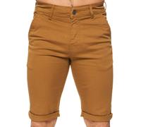 Mens Slim Fit Stretch Chino Shorts | Enzo Designer Menswear - Tan / 32W