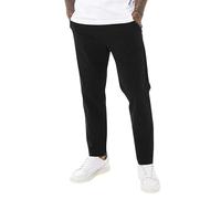 Men's Slim Fit Stretch Chino Trousers with Elasticated Drawcord - Stylish Chino Pants Black M
