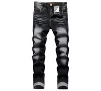Men's Slim Fit Stretch Jeans Ripped Skinny for Men, Distressed Destroyed Straight Leg Fashion Comfort Flex Waist Jeans, Teenager Casual Fashion Designer Classic Regular Fit Basic Denim Pants
