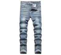 Men's Slim Fit Stretch Ripped Jeans Cargo Skinny for Men, Distressed Destroyed Straight Leg Fashion Comfort Flex Waist Jeans, Teenager Casual Fashion Designer Classic Regular Fit Basic Denim Pants