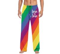 Men's Slim Fit Suit Trousers Rainbow Costume Rainbow Flag LGBT Love Tolerance Pride Month Trousers Pride Outfit Striped Fabric Trousers Comfortable Leisure Trousers Hawaiian Beach Trousers, 01
