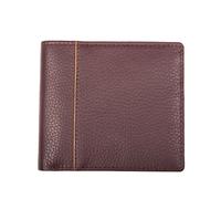 Men's Slim Pebble Grain Leather Bifold Wallet with RFID Blocking - Bordeaux/Light Tan / One
