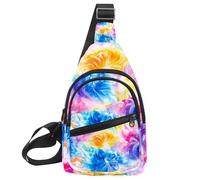 Men's Sling Backpack, Abstract Colorful tie dye (2)