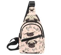 Men's Sling Backpack, Pug Bones and Paws (3)
