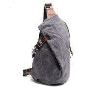 Men's Sling Backpack Waxed Canvas Crossbody Bag Casual Daypacks, Light Grey, Canvas