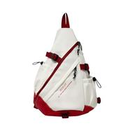 Men's Sling Bag - Oxford Fabric Sling Bag | Lightweight Shoulder Bag with Breathable Mesh | Casual Travel Pack for Men Women Sports, Red, Se référer au descriptif