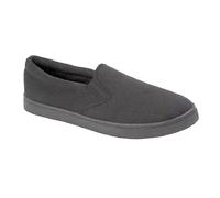 Mens Slip On Canvas Espadrilles Deck Plimsolls Trainers Pumps Casual Shoes All Black-Boston 7