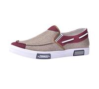 Mens Slip On Canvas Loafers, Flat Bottom Lightweight Casual Shoes Trendy Fashionable School Shoe Comfortable Breathable Home Footwear Outdoor Jogging Shoes Korean Version Stakte Footwear Khaki