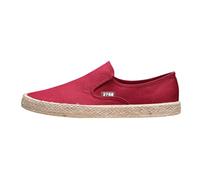 Mens Slip On Canvas Loafers Mens Lightweight Canvas Slip On Shoes Breathable Linen Sole Loafers Comfortable Walks Shoes Lightweight Leisure Trainers Flat Deck Shoe Solid Colour Casual Pumps Red