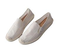 Men's Slip-On Canvas Shoes,Summer Shoe for Man,Espadrilles Casual Shoes,Laceless Loafers Fashion Casual Sneaker,Canva Low-Top Sneakers,Men Extra Wide Fitting Canvas Shoe White