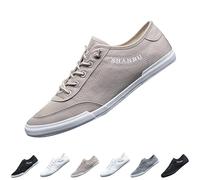 Mens Slip on Casual Espadrilles Plimsolls Gym Pumps Canvas Trainers Shoes Everyday Fashion Sneaker dad Gifts Footwear UK 5 Khaki