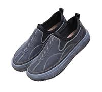 Men's Slip on Casual Shoes Loafers Breathable Anti-Slip Walking Shoes,Low Top Outdoor Hiking Shoe Moccasin Comfort Soft Daily Flats Sneakers dad Gifts Footwear UK 8 Grey