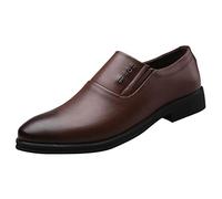 Mens Slip on Dress Shoes, Mens Black Formal Shoes Smart Work, Plain Leather Look Smooth Upper, Lightweight Sole Office Ready Footwear, Business Meeting