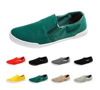 Men's Slip on Loafers Casual Walking Fitness Jogging Sneakers Casual Canvas Flat Boat Yachting Deck Pumps Trainers Shoes All-Day Lightweight Comfortable Walking Shoes Size 6.5 Green
