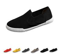 Mens Slip On Loafers Classic Canvas Flat Shoes Boat Yachting Deck Casual Pumps Trainers Low Top Sport Sneakers All-Day Lightweight Comfortable Walking Shoes Size 5.5 Dark Gray