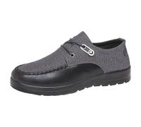 Mens Slip On Loafers Walking Casual Driving Shoes Canvas Flat Lightweight Outdoor Lace Up Loafers Casual Formal Business Dress Shoes Boat Shoe Slip On Low-Top Flat Anti-Slip Walking Sneakers Grey
