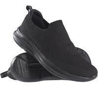 Mens Slip On Memory Foam Sports Casual Walking Running Breathable Canvas Gym Walk Trainers Shoes Sneakers Size (Black, UK Footwear Size System, Adult, Men, Numeric, Medium, 7)
