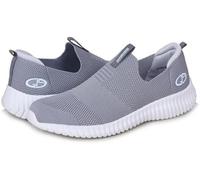 Mens Slip On Memory Foam Sports Casual Walking Running Breathable Canvas Gym Walk Trainers Shoes Sneakers Size (Grey, UK Footwear Size System, Adult, Men, Numeric, Medium, 8)