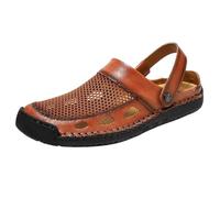 Men's Slip On Mesh Summer Shoes Plain Comfortable Father Shoes Large Sizes, brown, 10 UK