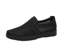Men's Slip on Mesh Trainers Lightweight Breathable Walking Shoes for Men, Wide Fit Casual Loafers with Air Mesh Upper, Anti-Slip Sole, Flexible Structure, Cushioned Everyday Support Black