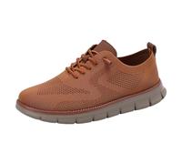 Men's Slip on Mesh Trainers with Backless Design, Lightweight Walking Sneakers, Breathable Knitted Upper Clogs, Cushioned Sole, Flexible Fit, Non Slip Rubber Outsole Comfort Footwear Gold