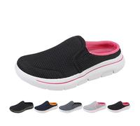 Mens Slip On Mules Unisex Couple Clogs Backless Trainers Womens UK Summer Gardens Mules Comfortable Breathable Clogs Mesh Sport Sandals with Non Slip Sole Casual Lightweight Sandals Black