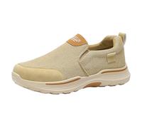 Men's Slip On Retro Trainers Arch Support Cushioned Non Slip Orthopedic Shoes Comfortable Lightweight Breathable Shoe Mountain Hiking Running Trainer (Khaki, 6.5)