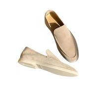 Men's Slip-On Shoes Moccasins Slippers Men's Suede Slip On Driving Shoes Lightweight Soft Loafers Handmade Flat Business Shoes Slip On Loafers Outdoor Fitness Jogging Shoes, White, 14 UK
