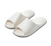 Mens Slip On Sliders Wide Fit Open Toes Rubber Slides Lightweight Comfy Summer Holiday Beach Pool Sandals Indoor and Outdoor Home Bedroom Swimming Waterproof Slippers Shoes White